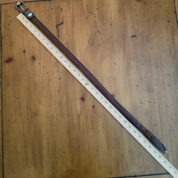 Brighton Museum Roman Greco Sphinx Coin Brown Mock Croc Sz Small Leather Belt - Picture 13 of 16